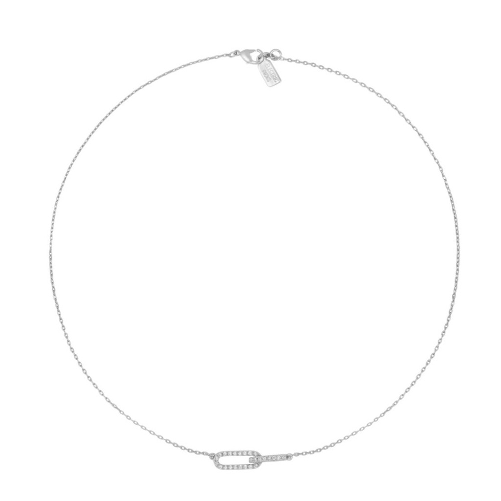 Electric picks silver chain link necklace
